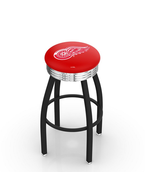 Detroit Bar Stool w/ Red Wings Logo Swivel Seat - L8B3C Image 1