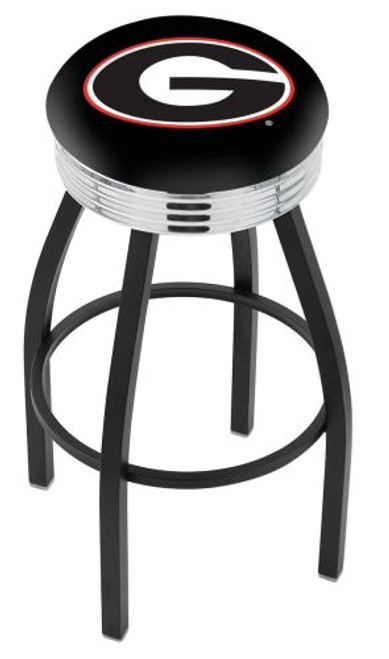 Georgia Bar Stool w/ Bulldogs 'G' Logo Swivel Seat - L8B3C Image 1