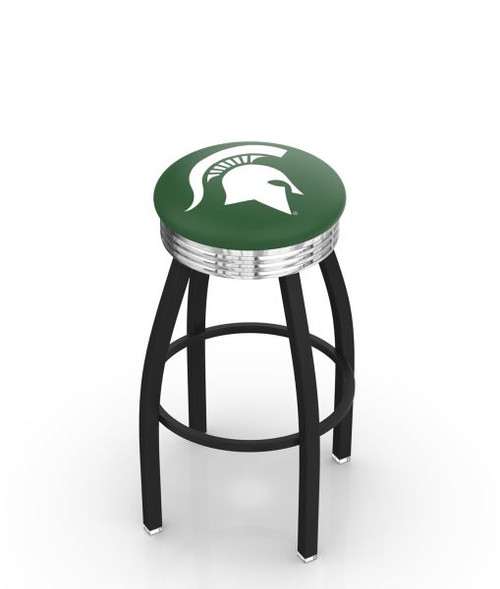 Michigan State Bar Stool w/ Spartans Logo Swivel Seat - L8B3C Image 1