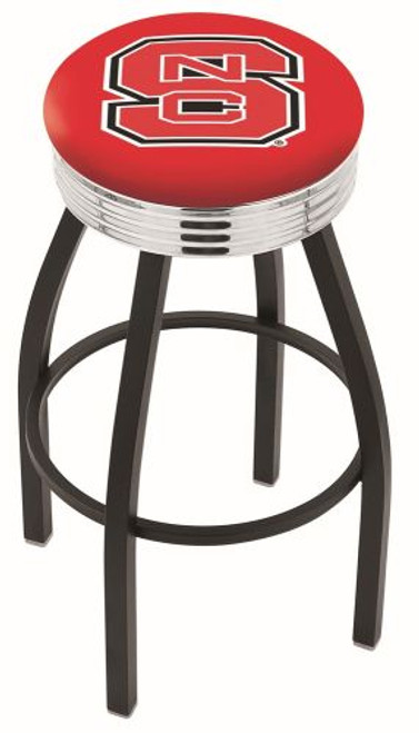 NC State Bar Stool w/ Wolfpack Logo Swivel Seat - L8B3C Image 1