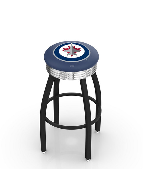 Winnipeg Bar Stool w/ Jets Logo Swivel Seat - L8B3C Image 1