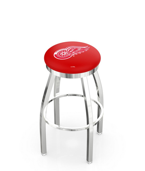 Detroit Bar Stool w/ Red Wings Logo Swivel Seat - L8C2C Image 1