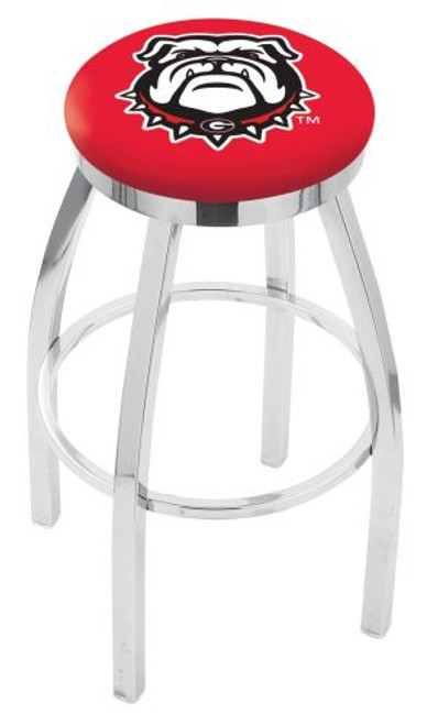 Georgia Bar Stool w/ Bulldogs Logo Swivel Seat - L8C2C Image 1