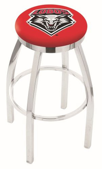 New Mexico Bar Stool w/ Lobos Logo Swivel Seat - L8C2C Image 1