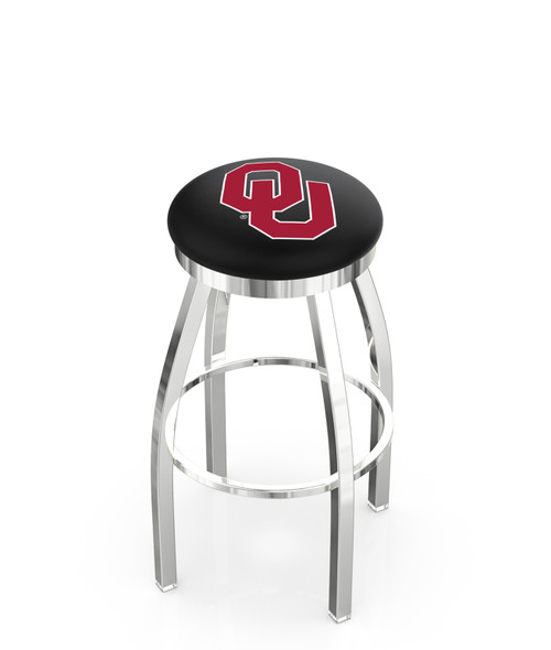 Oklahoma Bar Stool w/ Sooners Logo Swivel Seat - L8C2C