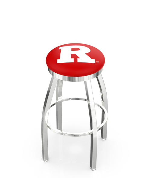 Rutgers Bar Stool w/ Scarlet Knights Logo Swivel Seat - L8C2C