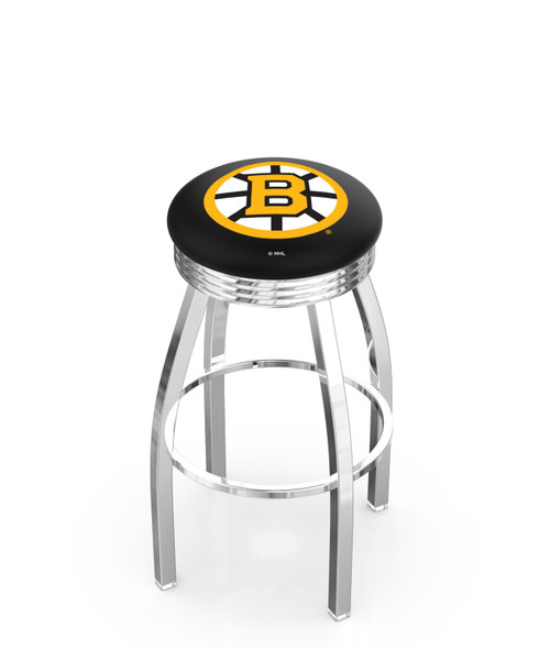 Boston Bar Stool w/ Bruins Logo Swivel Seat - L8C3C