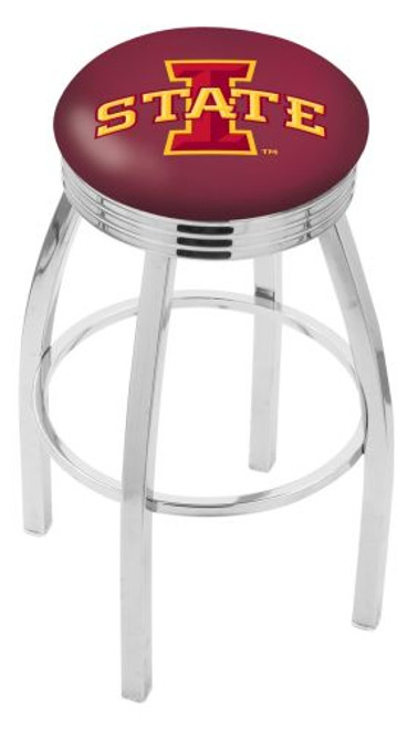 Iowa State Bar Stool w/ Cyclones Logo Swivel Seat - L8C3C Image 1