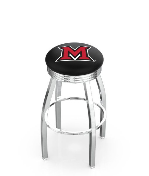 Miami Bar Stool w/ Redhawks Logo Swivel Seat - L8C3C Image 1