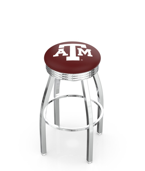 Texas A&M Bar Stool w/ Aggies Logo Swivel Seat - L8C3C