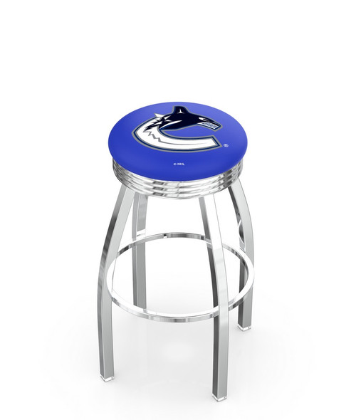 Vancouver Bar Stool w/ Canucks Logo Swivel Seat - L8C3C Image 1