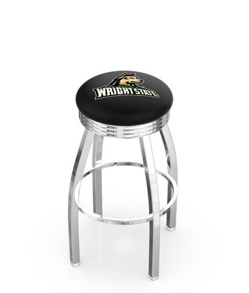 Wright State Bar Stool w/ Raiders Logo Swivel Seat - L8C3C Image 1