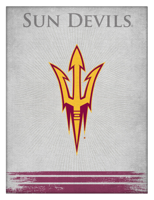 Arizona State Canvas Art w/ Sun Devils Pitchfork Logo