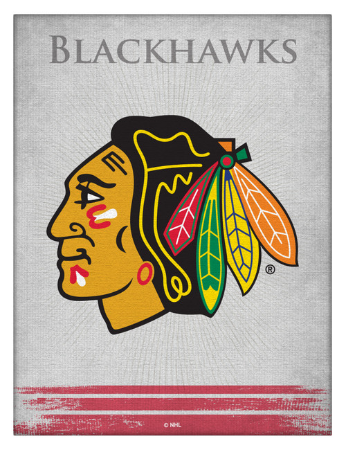 Chicago Canvas Art w/ Blackhawks Logo
