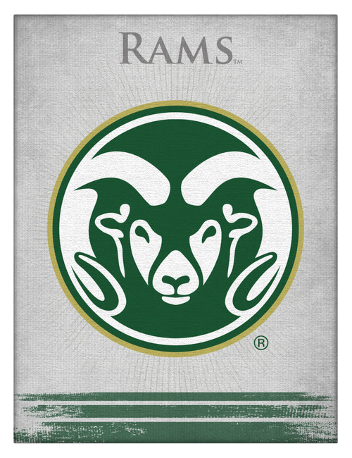 Colorado State Canvas Art w/ Rams Logo Print