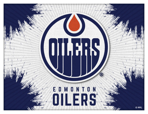 Edmonton Canvas Art w/ Oilers Logo Print Image 1