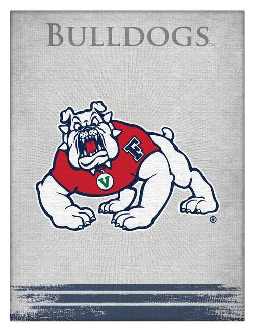 Fresno State Canvas Art w/ Bulldogs Logo