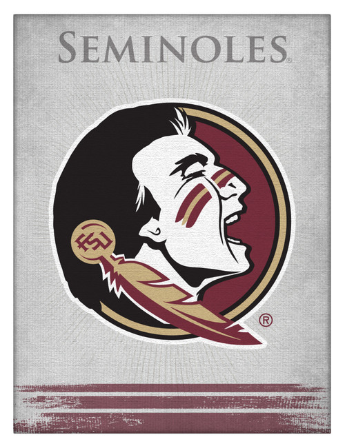 Florida State Canvas Art w/ Seminoles Logo