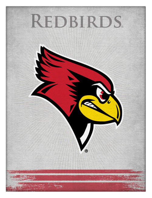 Illinois State Canvas Art w/ Redbirds Logo