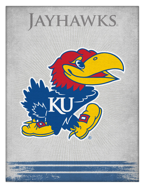 Kansas Canvas Art w/ Jayhawks Logo