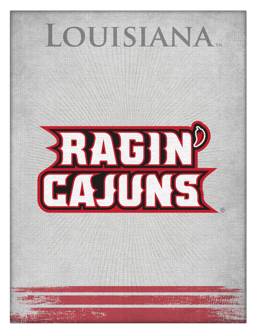 Louisiana Lafayette Canvas Art w/ Ragin Cajuns Logo