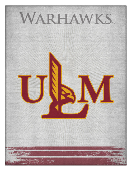 Louisiana Monroe Canvas Art w/ Warhawks Logo