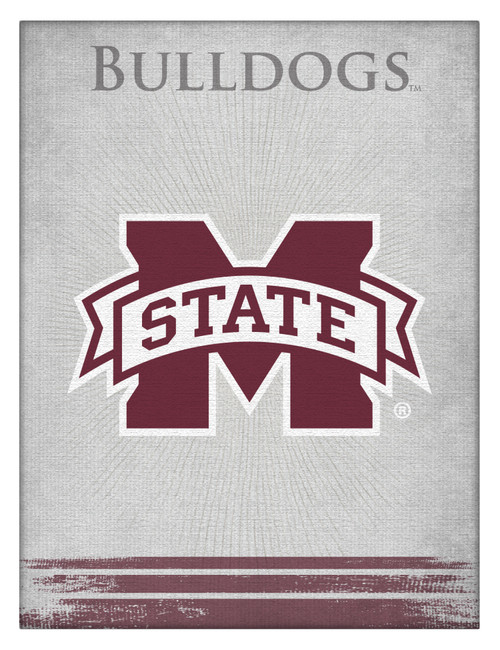 Mississippi State Canvas Art w/ Bulldogs Logo