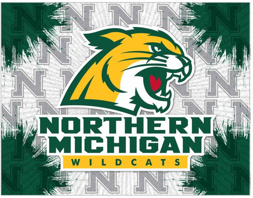 Northern Michigan Canvas Art w/ Wildcats Logo Print Image 1