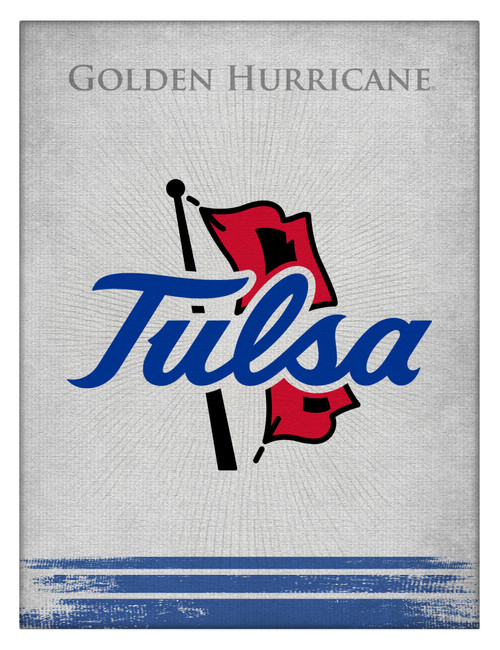 Tulsa Canvas Art w/ Golden Hurricanes Logo