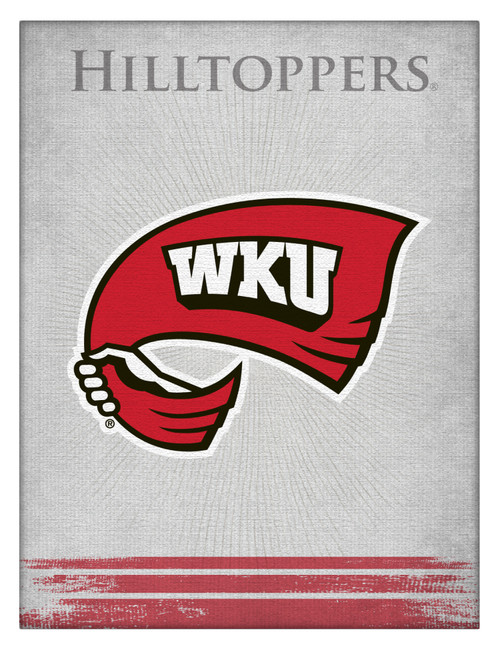 Western Kentucky Canvas Art w/ Hilltoppers Logo