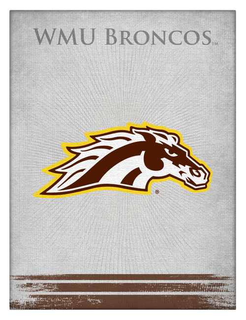 Western Michigan Canvas Art w/ Broncos Logo