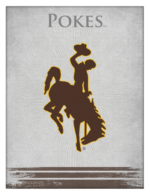 Wyoming Canvas Art w/ Cowboys Logo