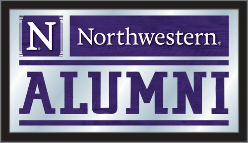 Northwestern Wildcats Mirror - Alumni Wood Frame Image 1