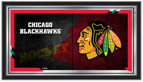 Chicago Blackhawks NHL Collector Mirror - Wood Frame Image 1