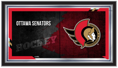 Ottawa Senators NHL Collector Mirror - Wood Frame Image 1