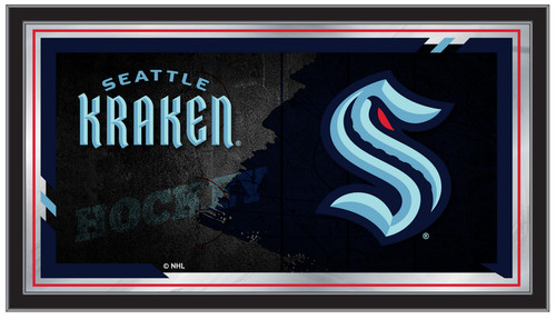 Seattle Kraken NHL Collector Mirror - Wood Frame Image 1