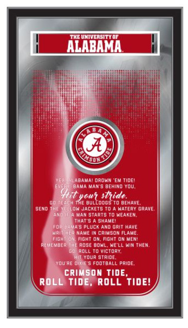 Alabama Crimson Tide Mirror - Fight Song Wood Frame Image 1