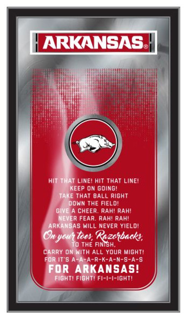 Arkansas Razorbacks Mirror - Fight Song Wood Frame Image 1