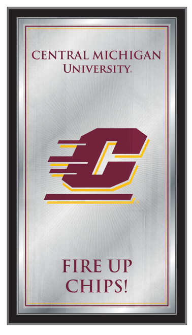Central Michigan Chippewas Mirror - Fight Song Wood Frame