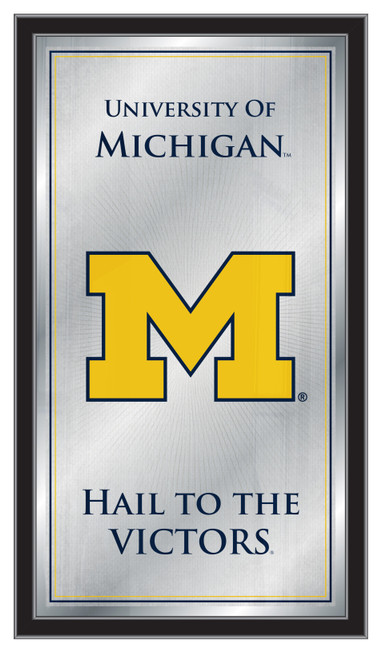 Michigan Wolverines Mirror - Fight Song Wood Frame