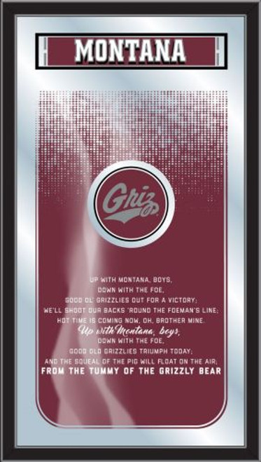 Montana Grizzlies Mirror - Fight Song Wood Frame Image 1