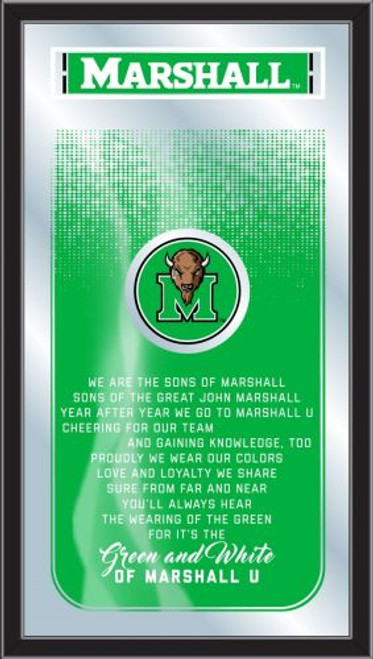 Marshall Thundering Herd Mirror - Fight Song Wood Frame Image 1