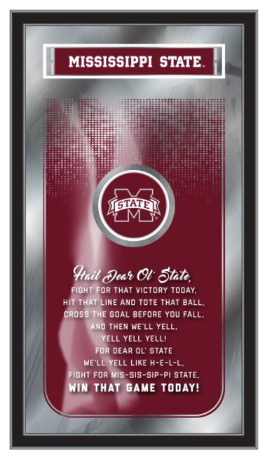 Mississippi State Bulldogs Mirror - Fight Song Wood Frame Image 1