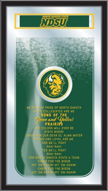 North Dakota State Bison Mirror - Fight Song Wood Frame Image 1