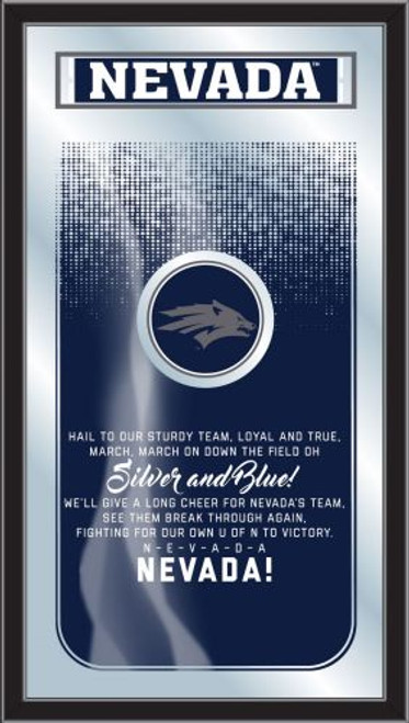 Nevada Wolf Pack Mirror - Fight Song Wood Frame Image 1