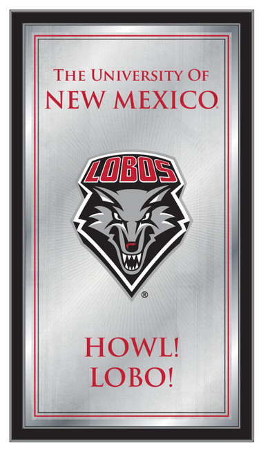 New Mexico Lobos Mirror - Fight Song Wood Frame
