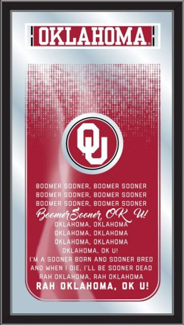 Oklahoma Sooners Mirror - Fight Song Wood Frame Image 1
