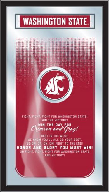 Washington State Cougars Mirror - Fight Song Wood Frame Image 1