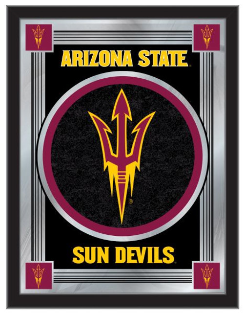 Arizona State Mirror w/ Sun Devils Pitchfork Logo - Wood Frame Image 1