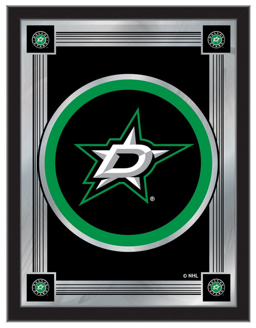 Dallas Mirror w/ Stars Logo - Wood Frame Image 1